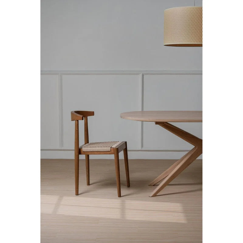 Arden Solid Oak Dining Chair with Loom (Almond) - Furniture