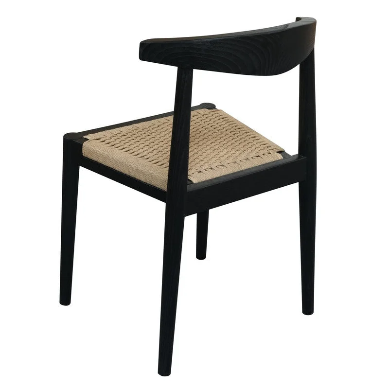 Arden Solid Oak Dining Chair with Loom (Black) - Furniture