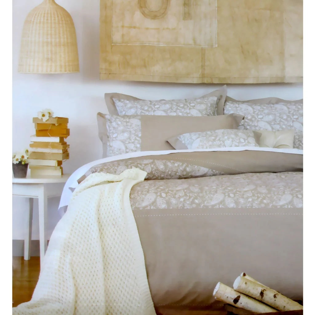 Ardor 225TC Cotton Rich Paisley Stone Quilt Cover Set