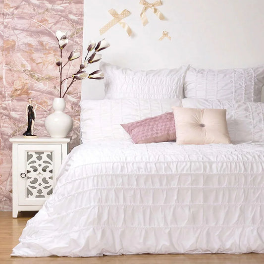 Ardor Tuscany White Quilt Cover Set - Queen - Home & Garden