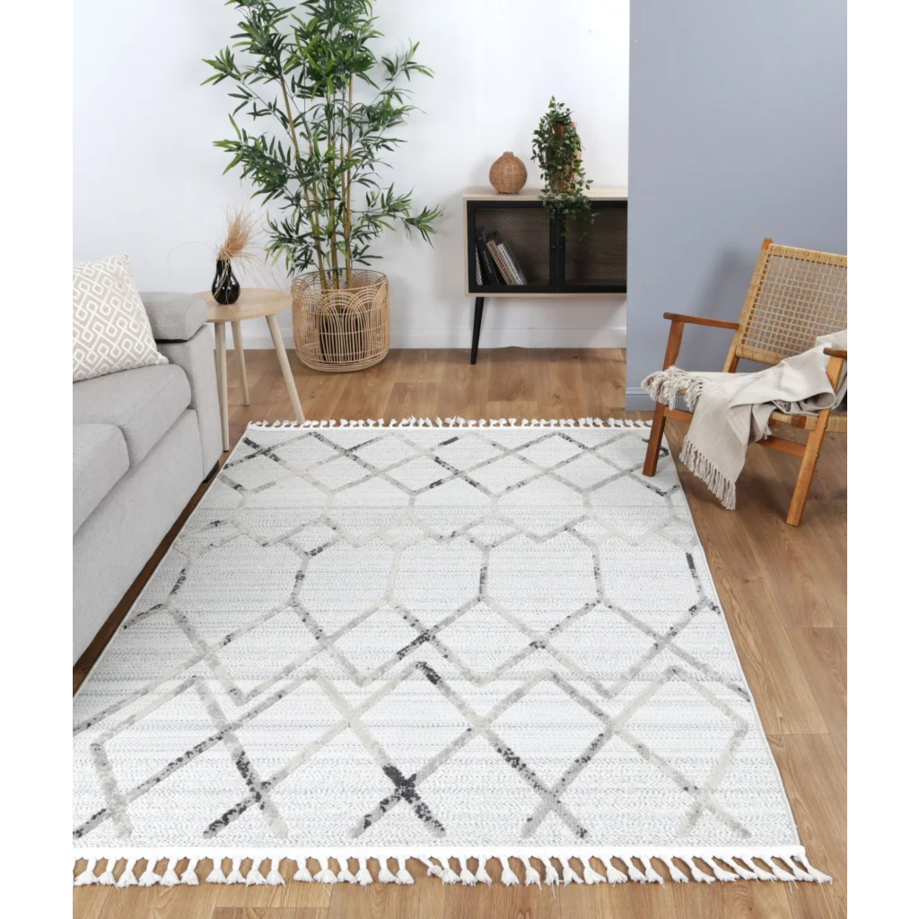 Ares Rug 02 Cream Grey 80x300 - Home & Garden