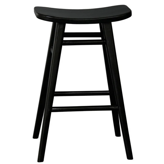 Aria Oval Solid Timber Counter Stool Black furniture