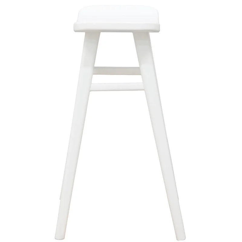Aria Oval Solid Timber Counter Stool - White - Furniture