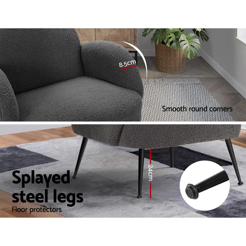 Armchair Boucle - Charcoal Hanes