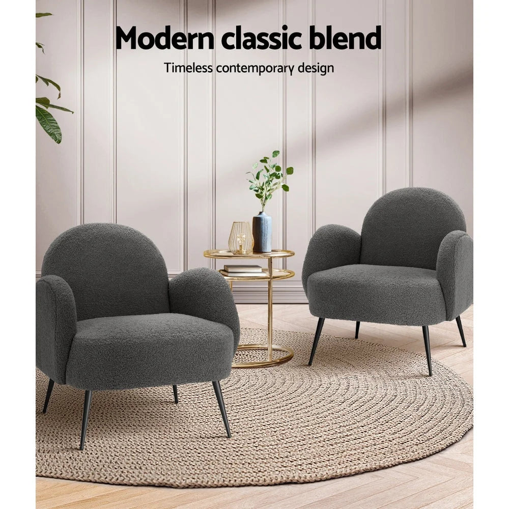 Armchair Boucle - Charcoal Hanes