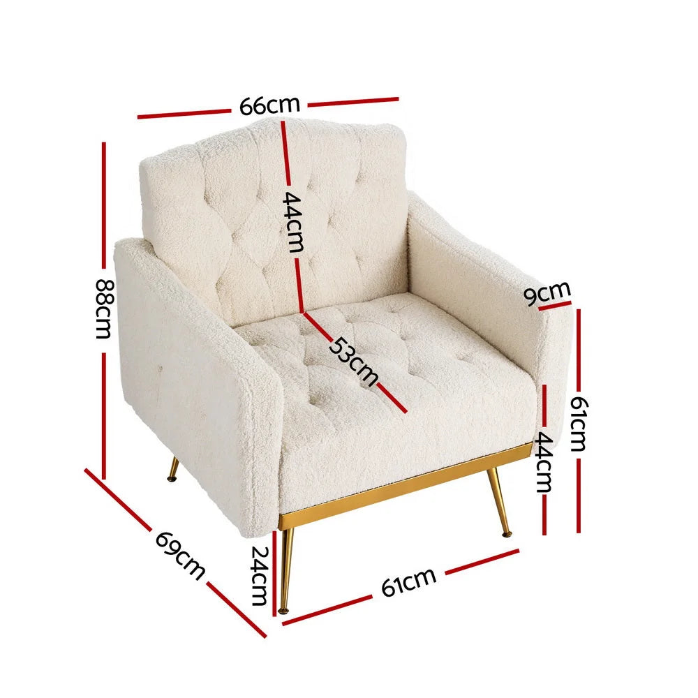 Armchair Boucle Fabric beige nicole 567