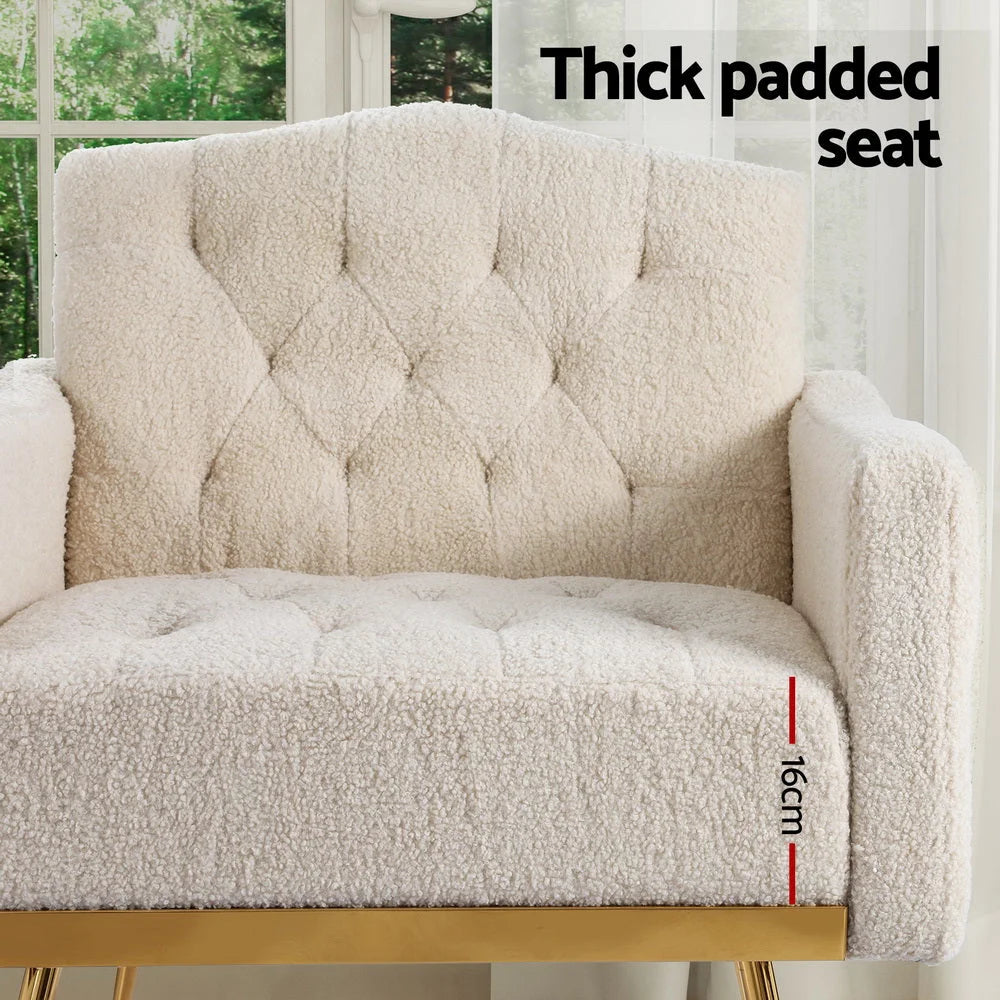 Armchair Boucle Fabric beige nicole 612