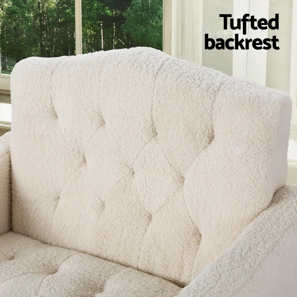 Armchair Boucle Fabric beige nicole 681