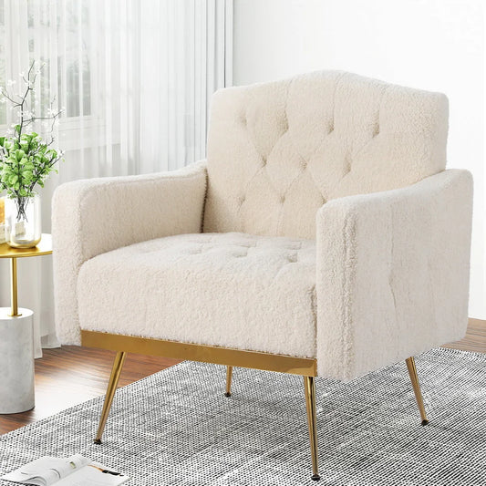 Armchair Boucle Fabric - Beige Nicole
