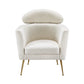 Armchair Boucle Fabric white yoli 313