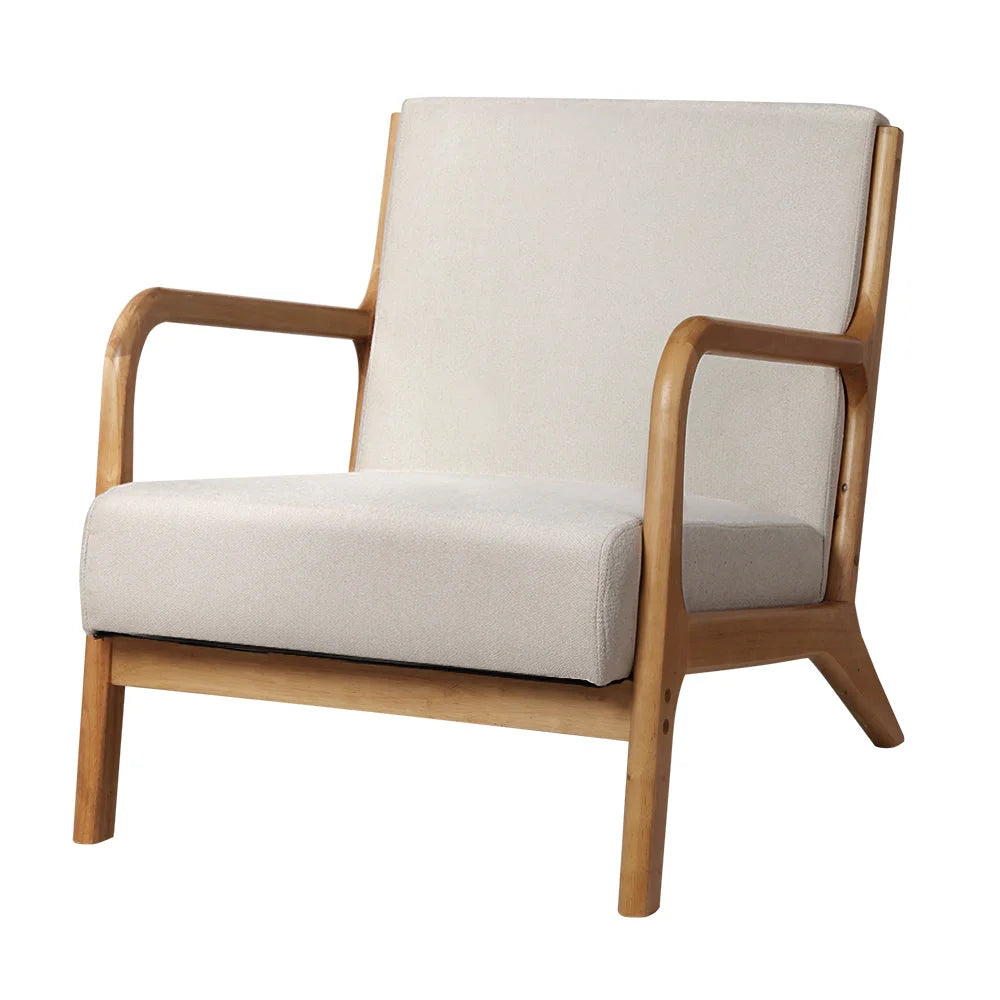 Armchair Fabric - Beige Olive