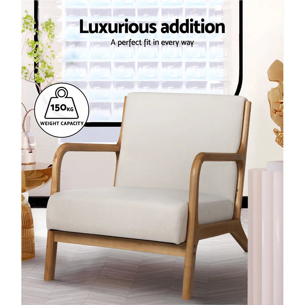 Armchair Fabric - Beige Olive