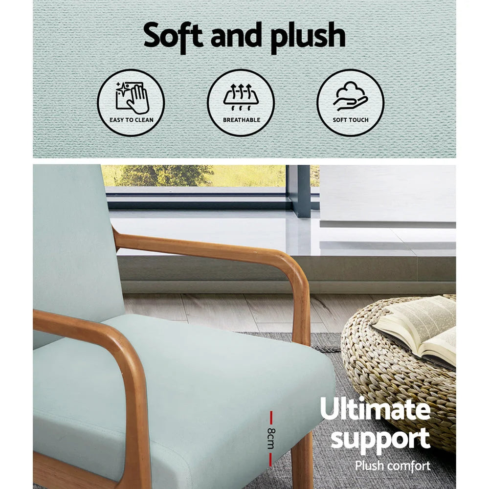 Armchair Fabric - Grey Olive