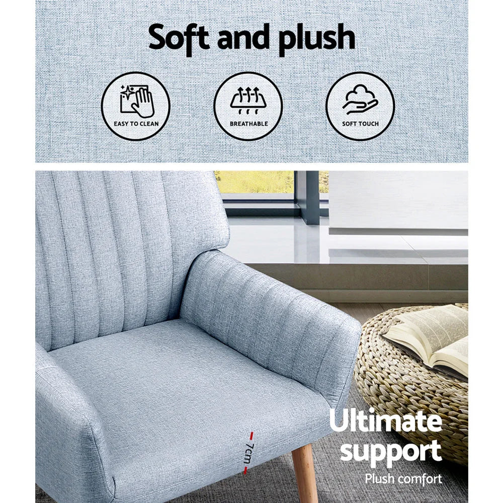 Armchair Fabric - Grey Sebastini