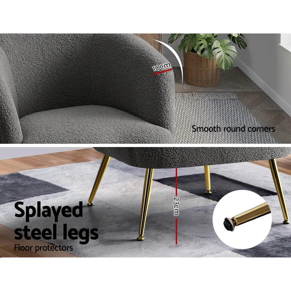 Charcoal accent chair with mesh backrest and caster base