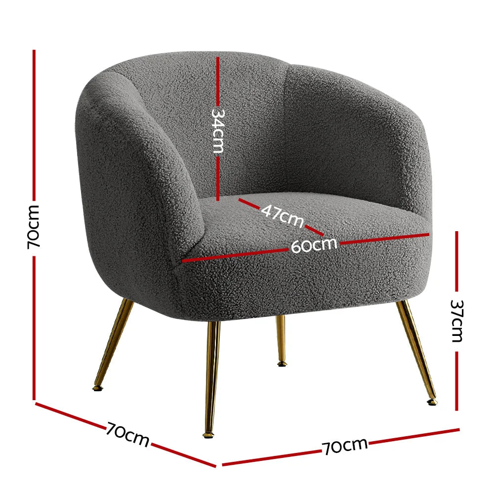 Charcoal accent chair with armrests and tapered chair legs