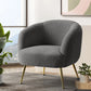 Charcoal accent chair with padded seat and sturdy metal frame