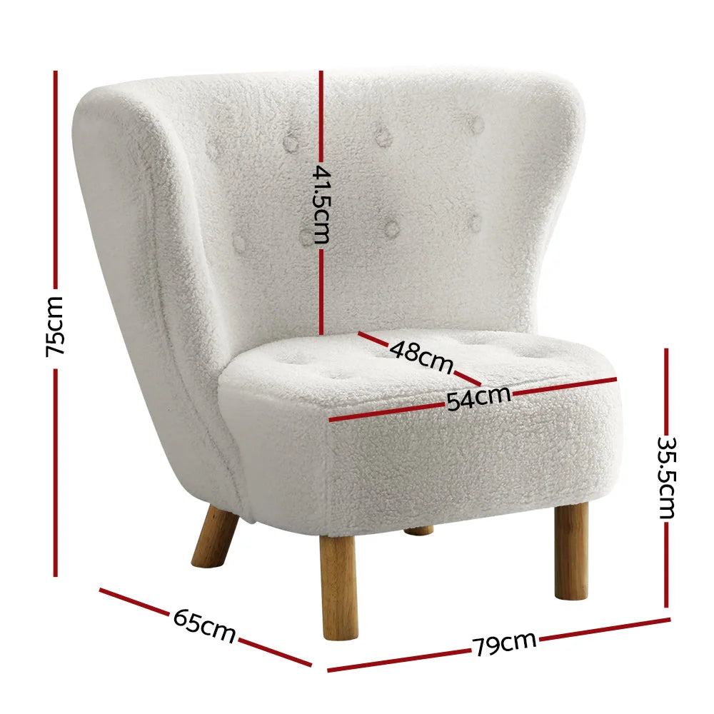 Armchair Lounge Accent Chair Sofa Couch Bedroom - White