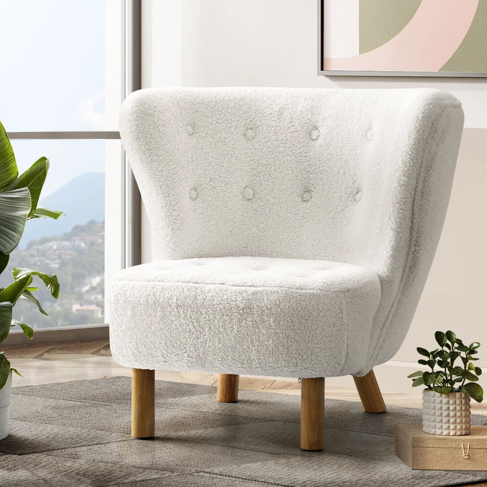Armchair Lounge Accent Chair Sofa Couch Bedroom - White