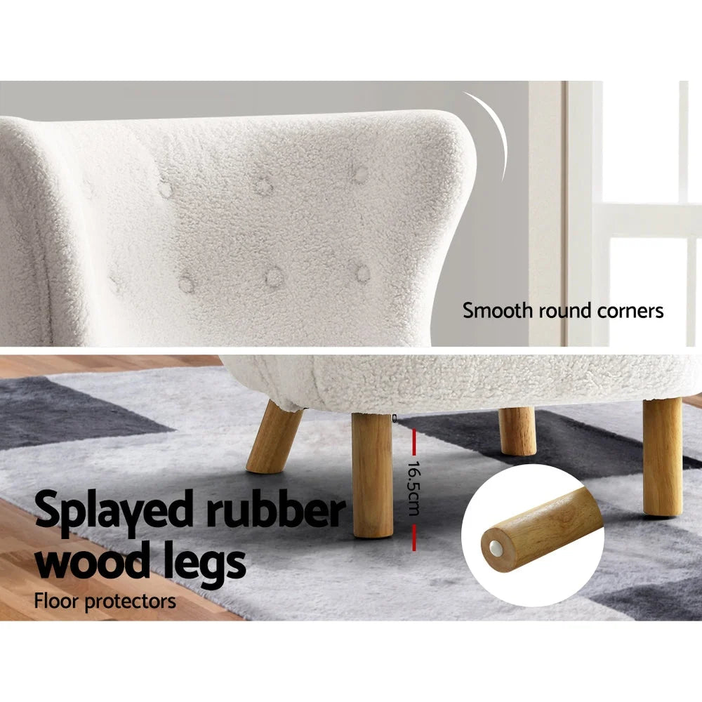 Armchair Lounge Accent Chair Sofa Couch Bedroom - White