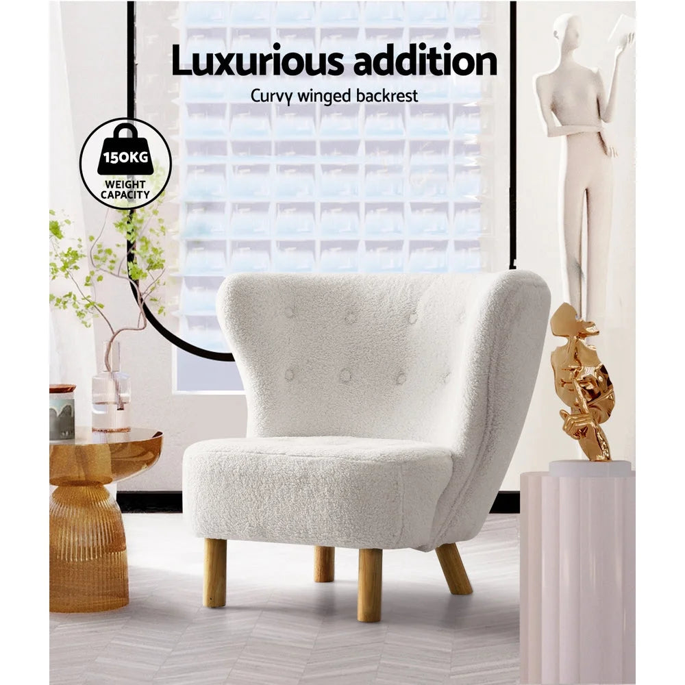 Armchair Lounge Accent Chair Sofa Couch Bedroom - White