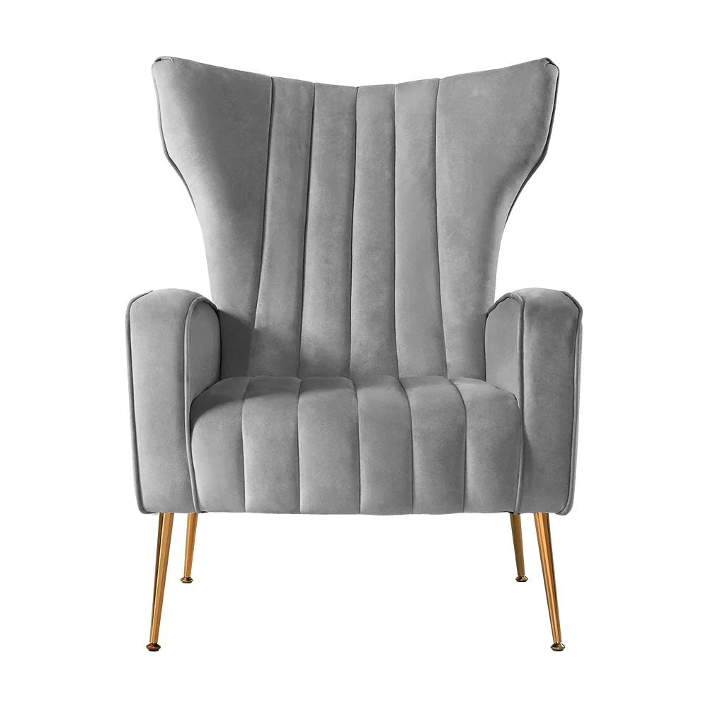 Armchair Lounge Chair Accent Chairs Grey Velvet Sofa Seat