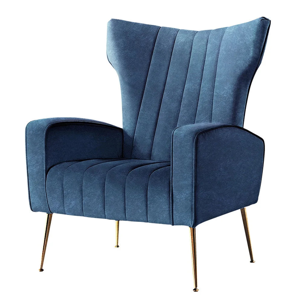 Armchair Lounge Chair Accent Chairs Navy Blue Velvet Sofa