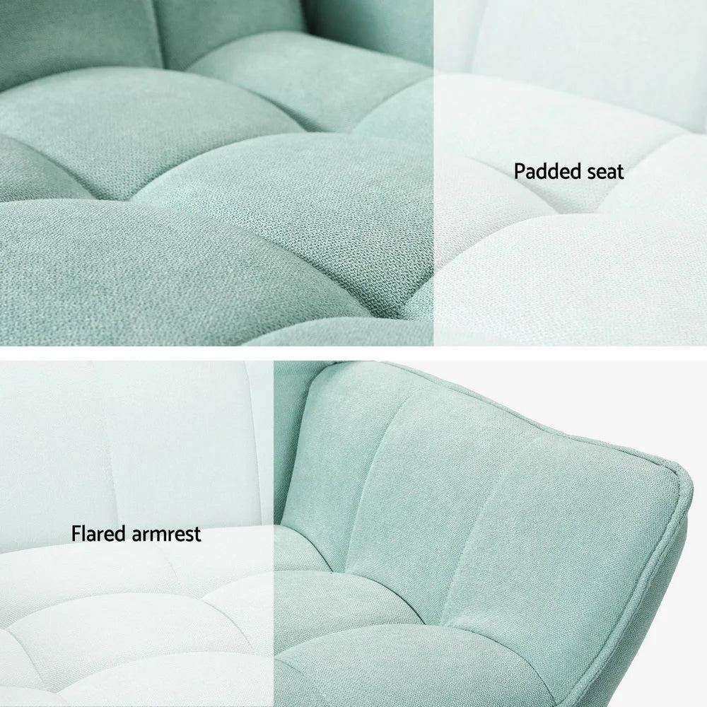 Accent chair with padded seat and support frame