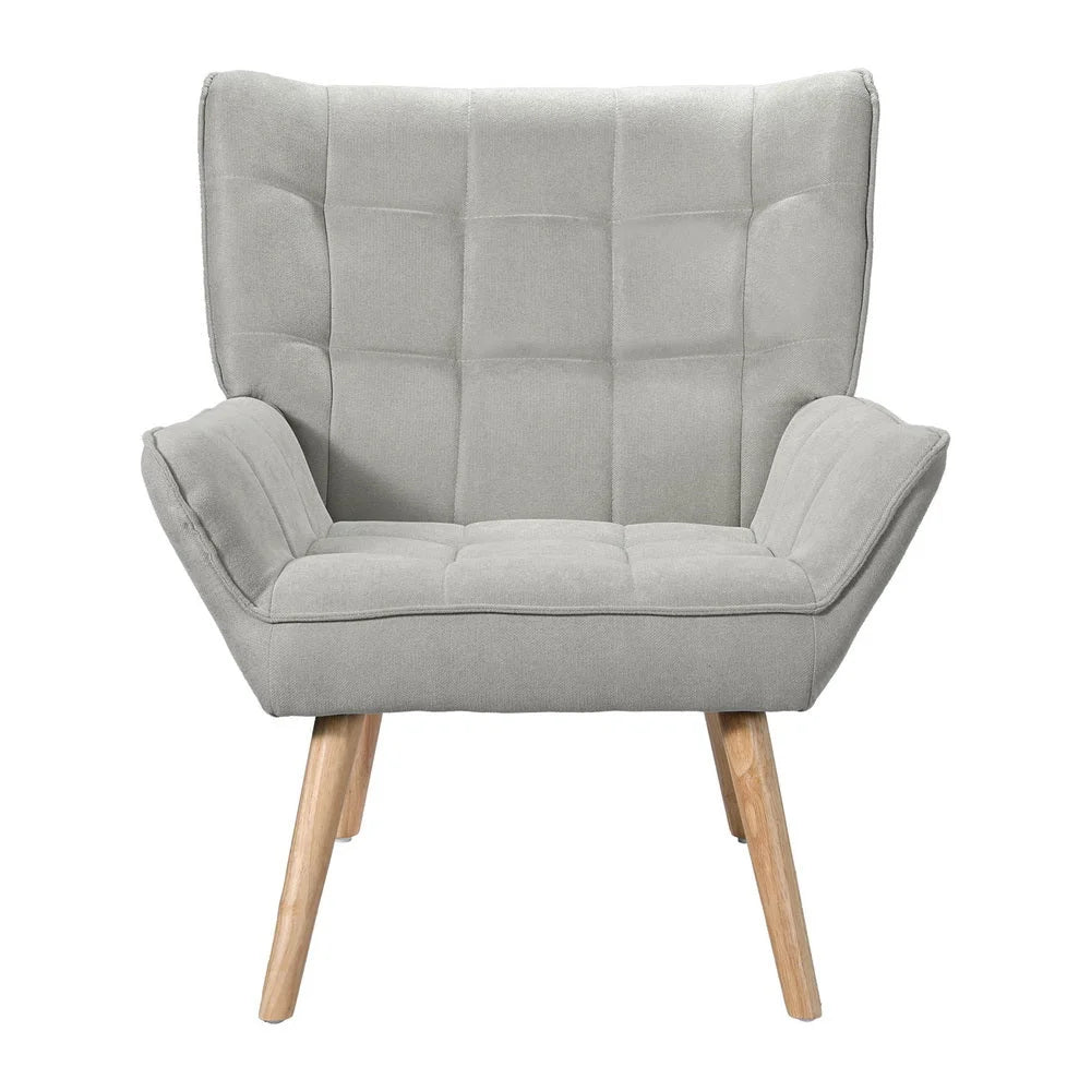 Accent chair with hanging seat and stand supports