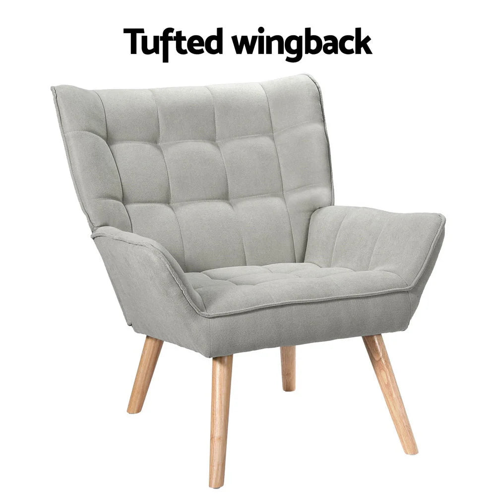 Armchair Lounge Chair Accent Sofa Linen Fabric Cushion