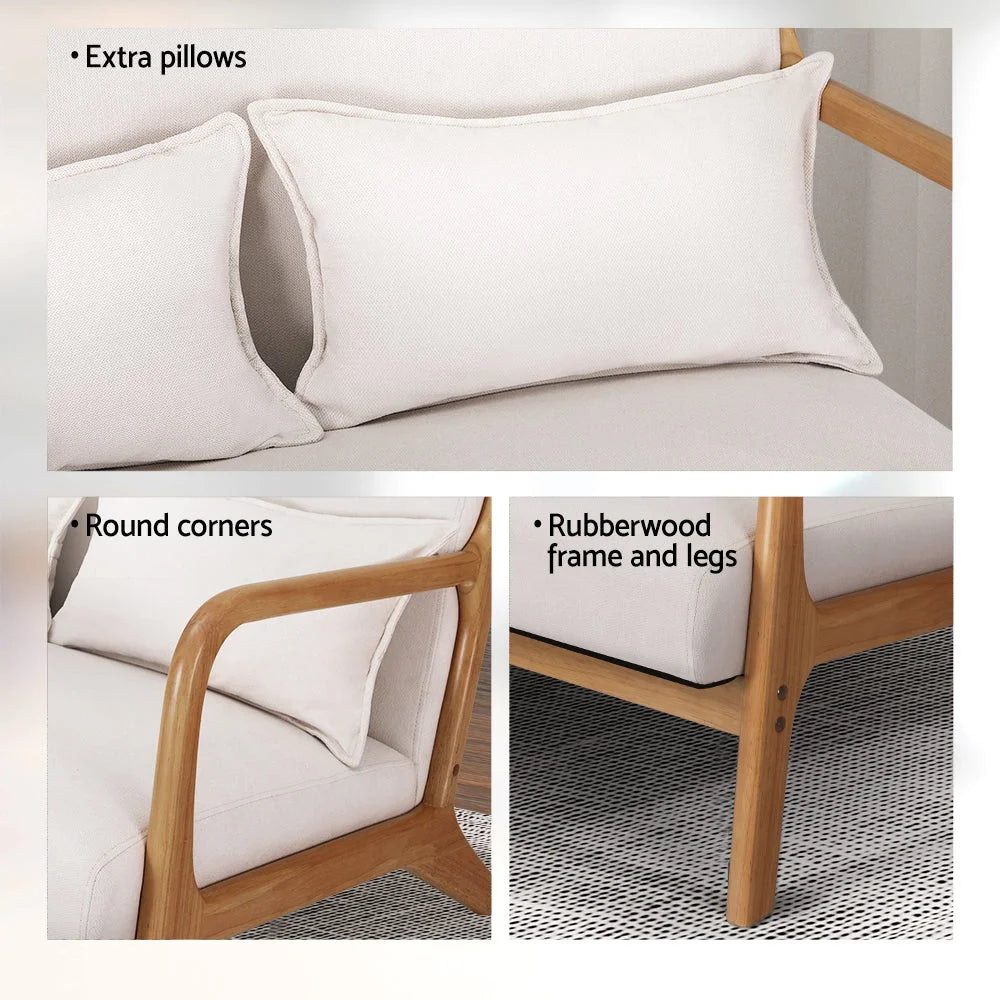 Armchair Lounge Chair Accent Sofa Loveseat - Beige