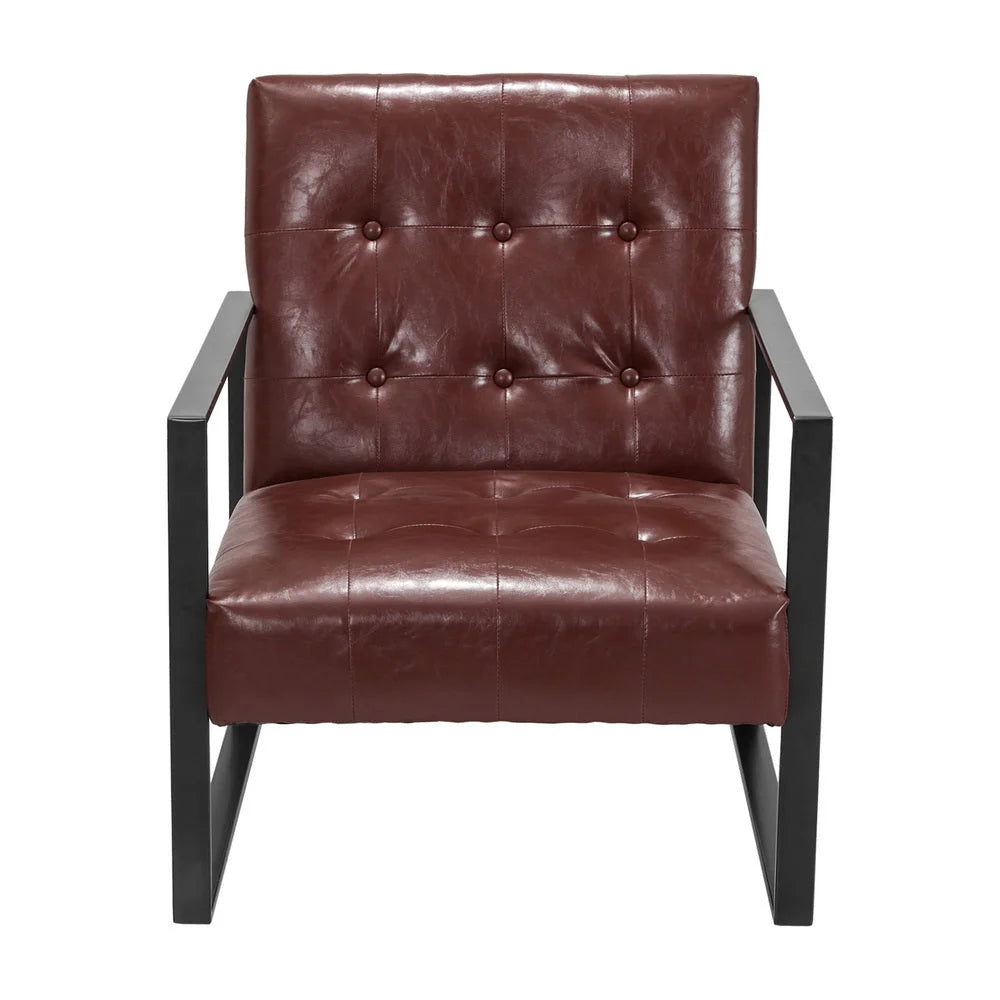 Armchair Lounge Chair Accent Sofa PU Leather - Brown