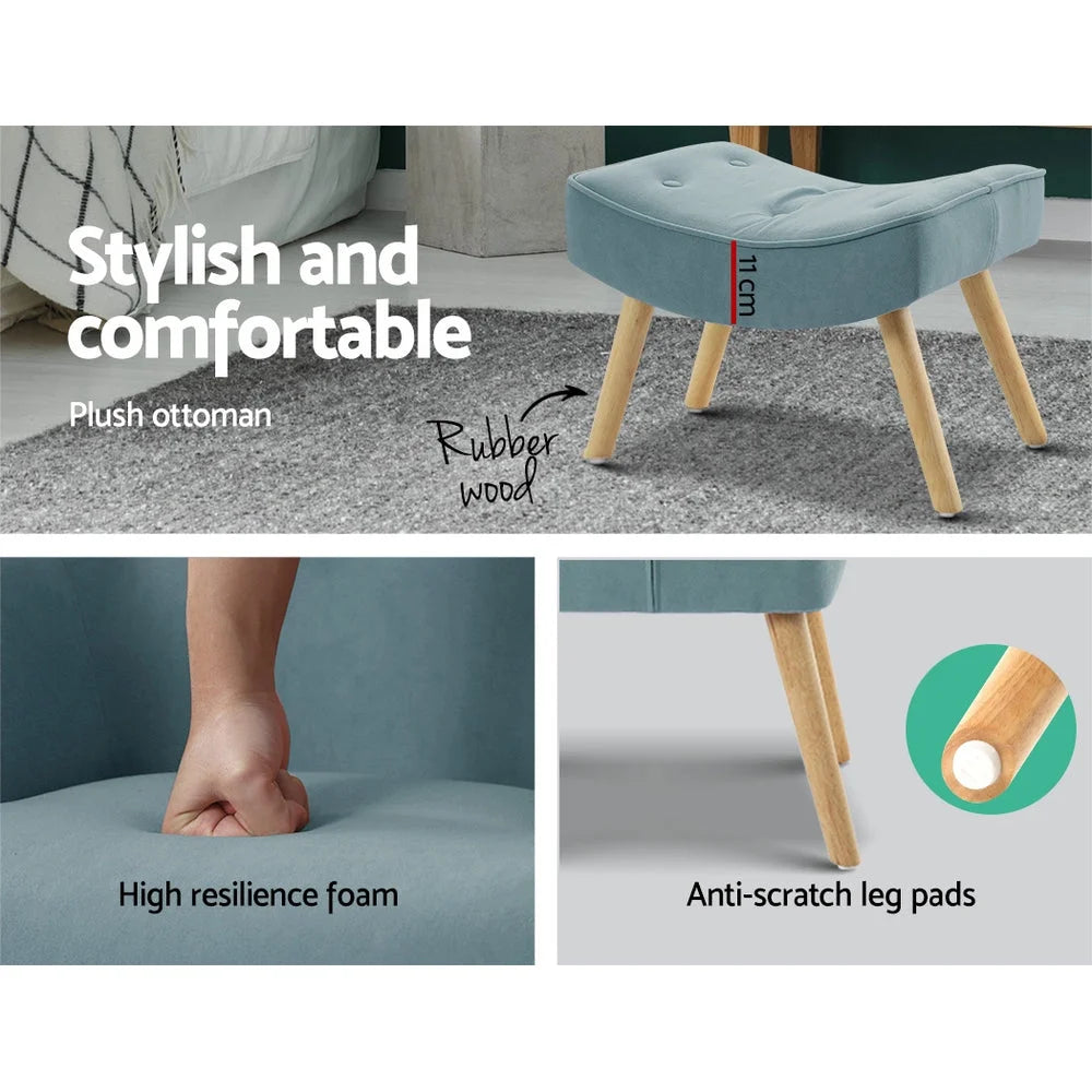 Armchair Lounge Chair Ottoman Accent Sofa Fabric Chairs