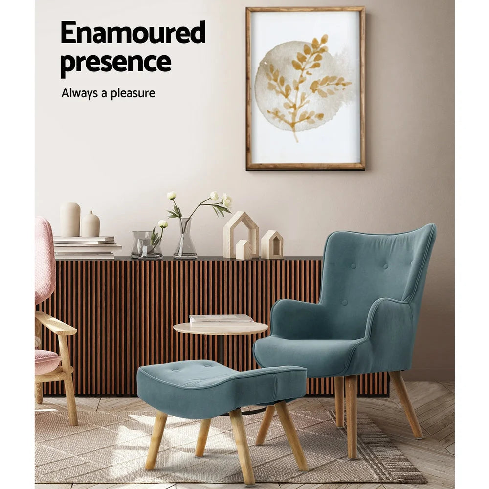 Armchair Lounge Chair Ottoman Accent Sofa Fabric Chairs