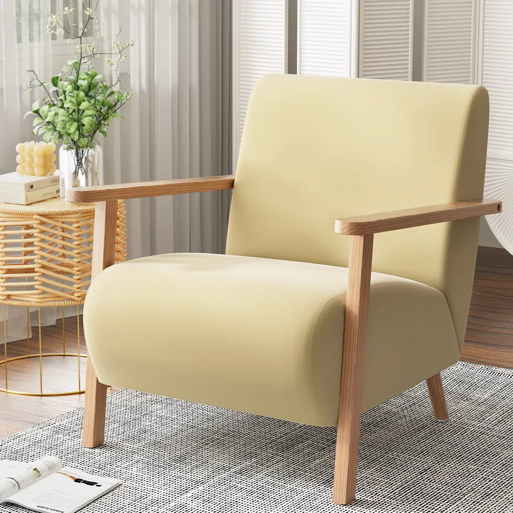 Armchair Velvet - Yellow Olie