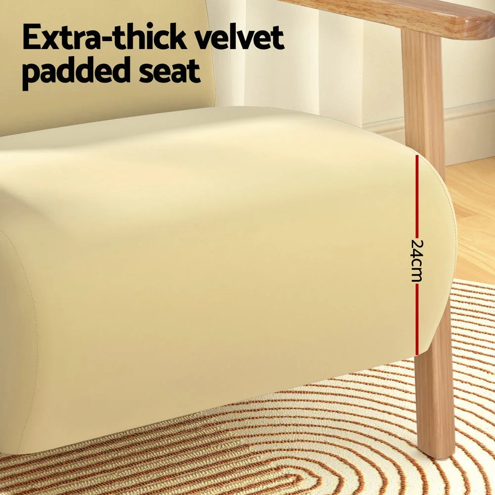 Armchair Velvet - Yellow Olie