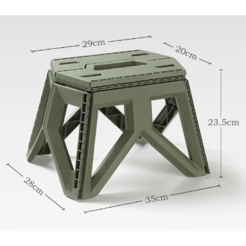 Army Green Portable Folding Stool - Compact Lightweight