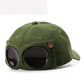 Army Green Stylish Aviator Goggle Baseball Cap Unisex