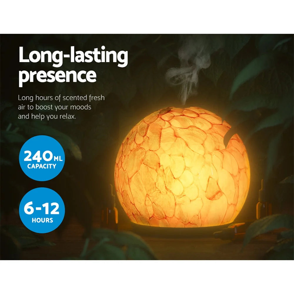 Aroma Diffuser 240ml LED Light Glass Essential Oil