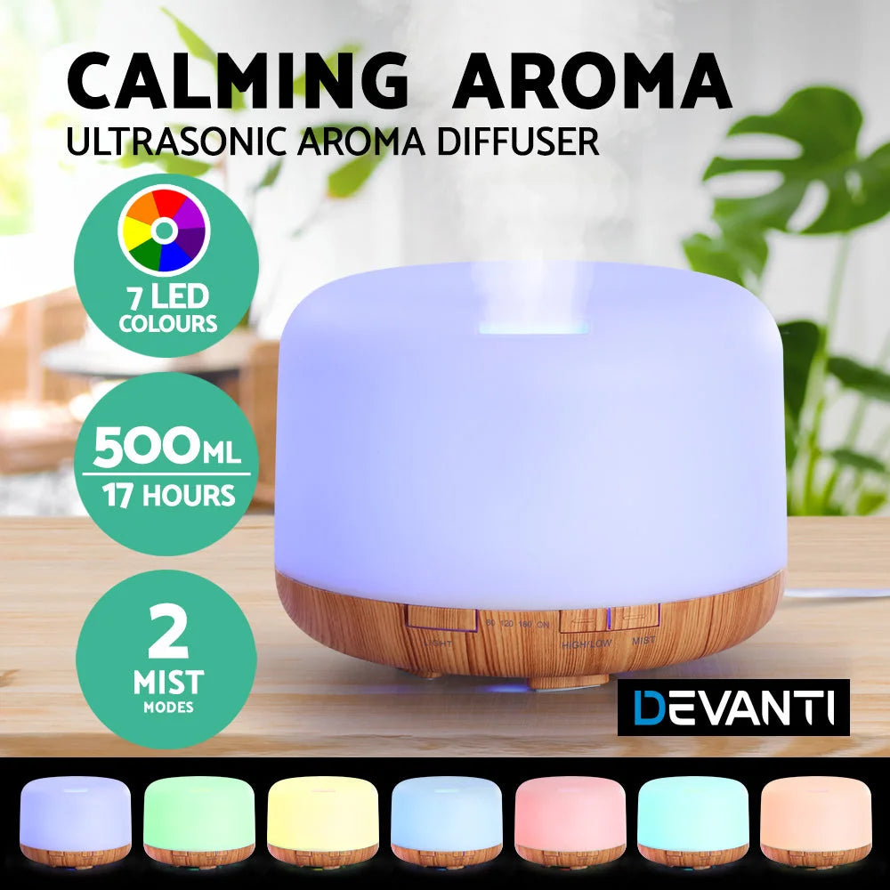 Aroma Diffuser 500 ml LED Night Light Humidifier Light Wood