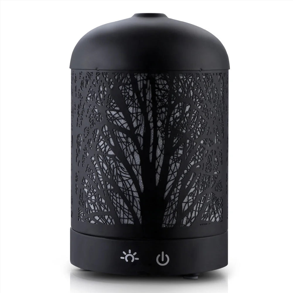 Black 100ml aroma diffuser aromatherapy with storage shelves and support legs