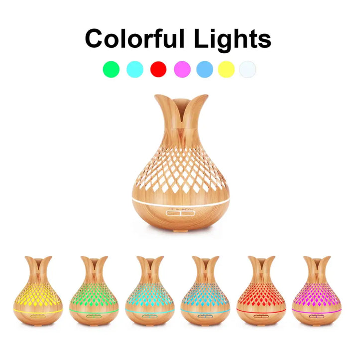 Aroma Diffuser Essential Oil with Remote - 500ml Vase