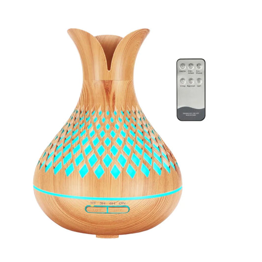 Aroma Diffuser Essential Oil with Remote - 500ml Vase