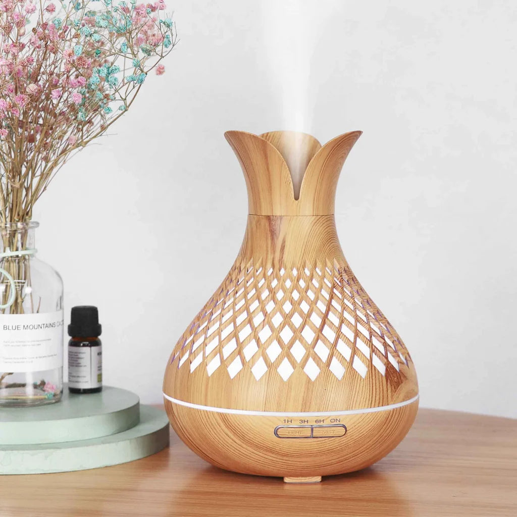 Aroma Diffuser Essential Oil with Remote - 500ml Vase