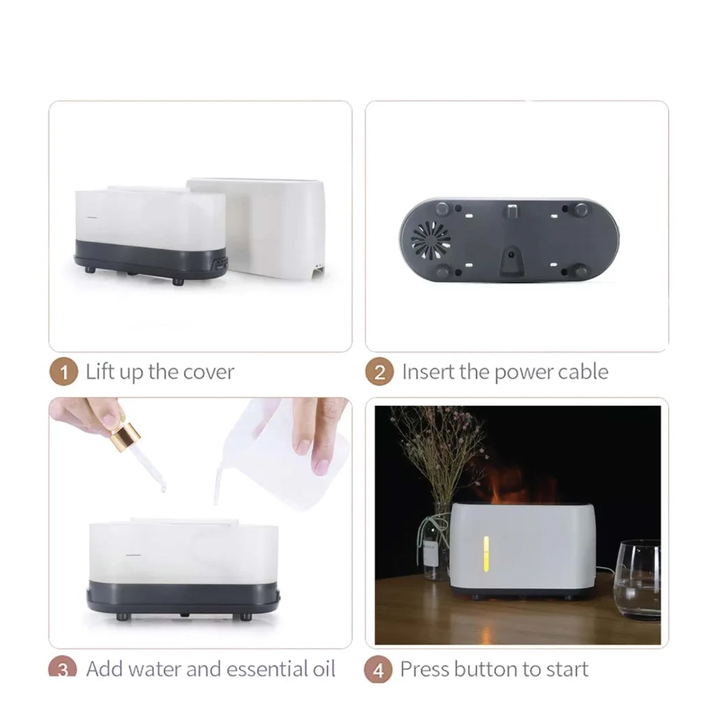 Aroma Diffuser Essential Oil with Remote - White 240ml