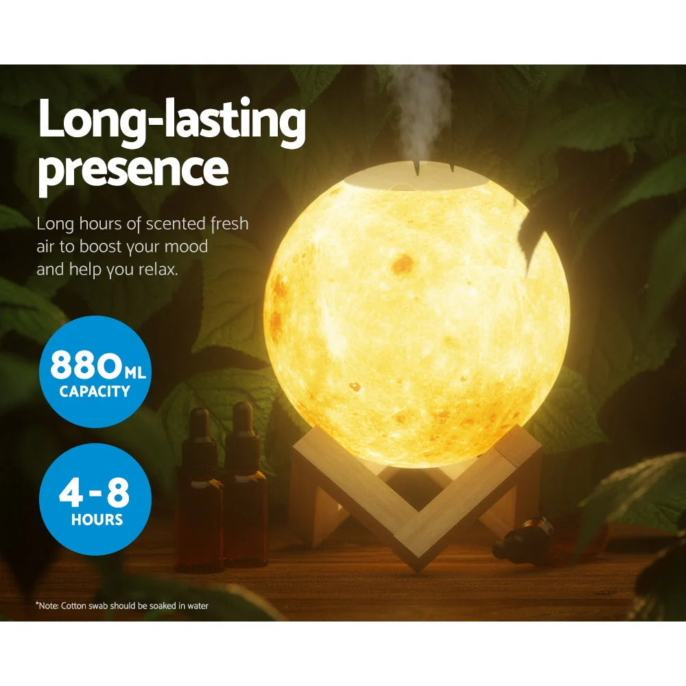 Aroma Diffuser LED Moon Lamp 880ml - Summer Sale
