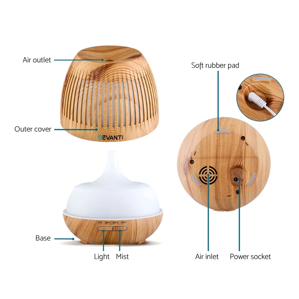 Aromatherapy diffuser aroma with essential oils air humidifier led