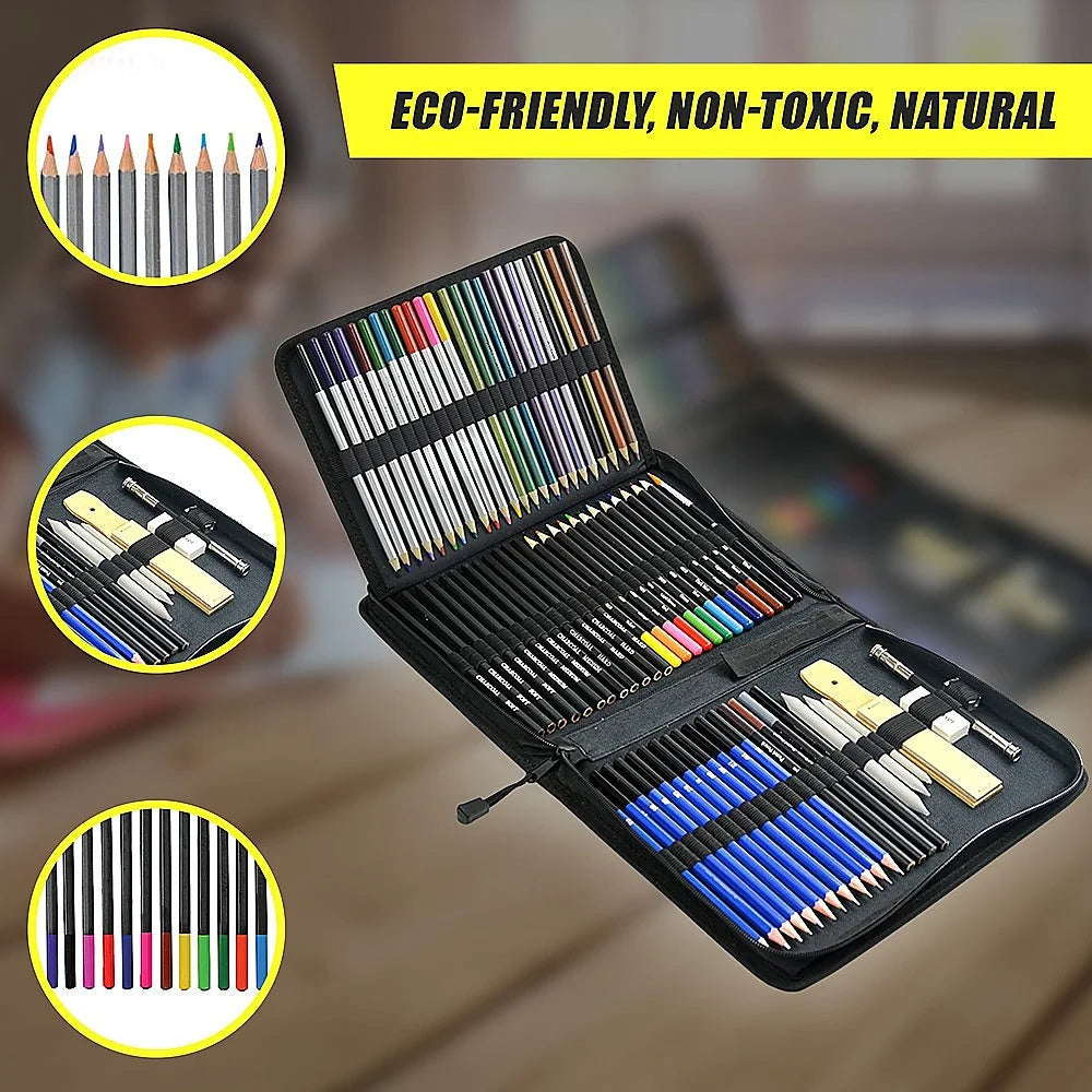 Art Sketch Pencil Set 72pcs for Oil Drawing Colouring