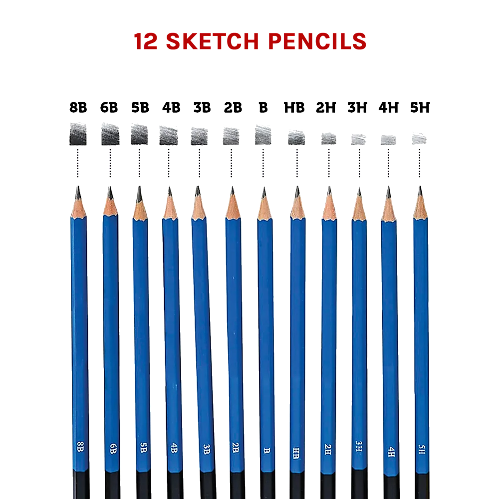 Art Sketch Pencil Set 72pcs for Oil Drawing Colouring
