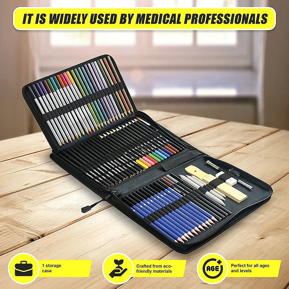 Art Sketch Pencil Set 72pcs for Oil Drawing Colouring
